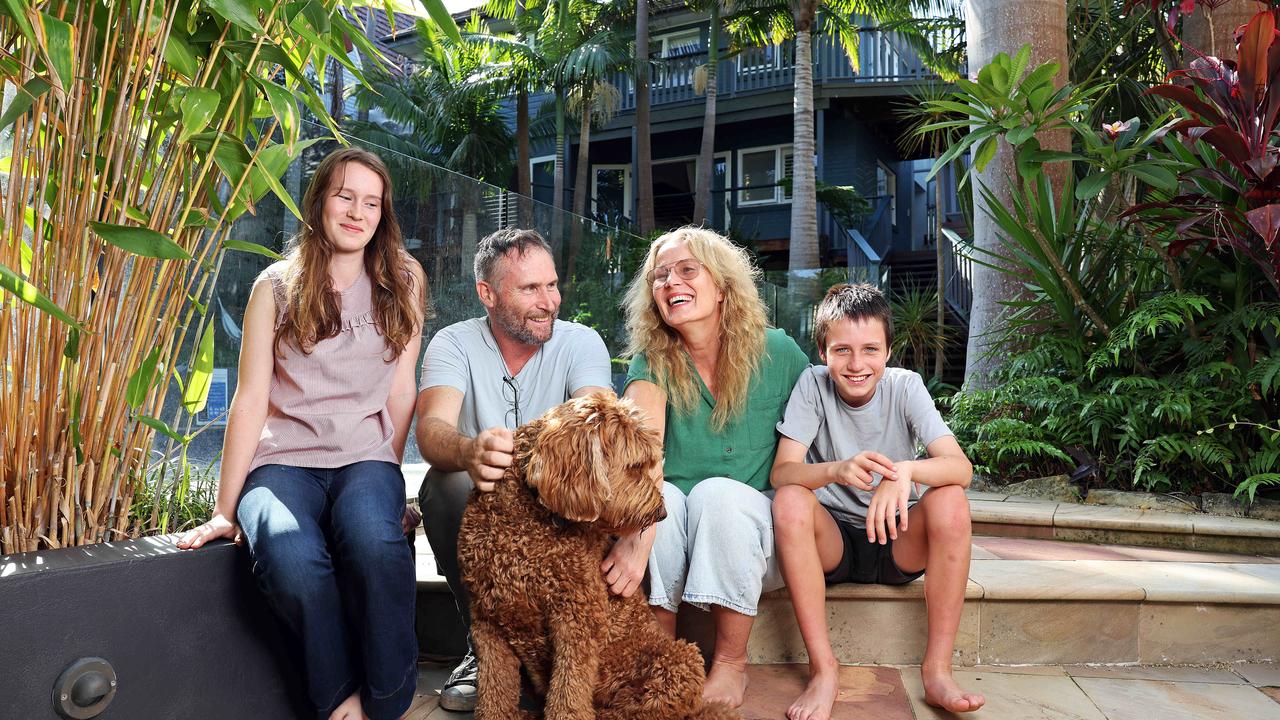 Daniel Dasey and Karin Stenberg, with kids Gabby, 14 and Benjamin, 12, are selling their Dee Why home and seeking their next home. Picture: Tim Hunter