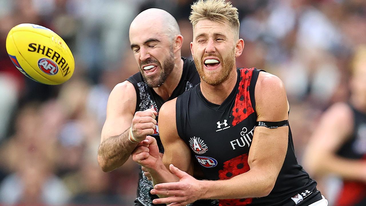 The Bombers could be playing for the finals lives against the Pies. Picture: Michael Klein