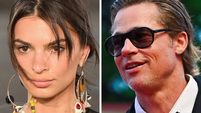 Emily Ratajkowski and Brad Pitt.