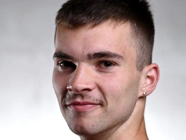 MELBOURNE, AUSTRALIA - NOVEMBER 25: Darcy Wilmot of the Lions poses for a photo during an AFL Draft media opportunity at Marvel Stadium on November 25, 2021 in Melbourne, Australia. (Photo by Quinn Rooney/Getty Images)