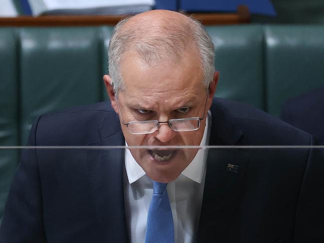 CANBERRA, AUSTRALIA NewsWire Photos FEBRUARY 16, 2022:Prime Minister Scott Morrison during Question Time in the House of Representatives in Parliament House Canberra.Picture: NCA NewsWire / Gary Ramage