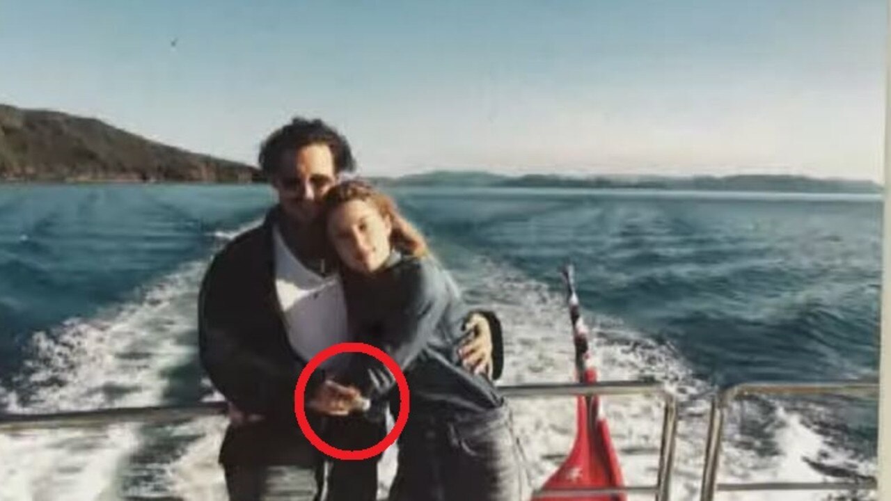 The former couple in Australia, with Depp’s finger injury visible in a splint.