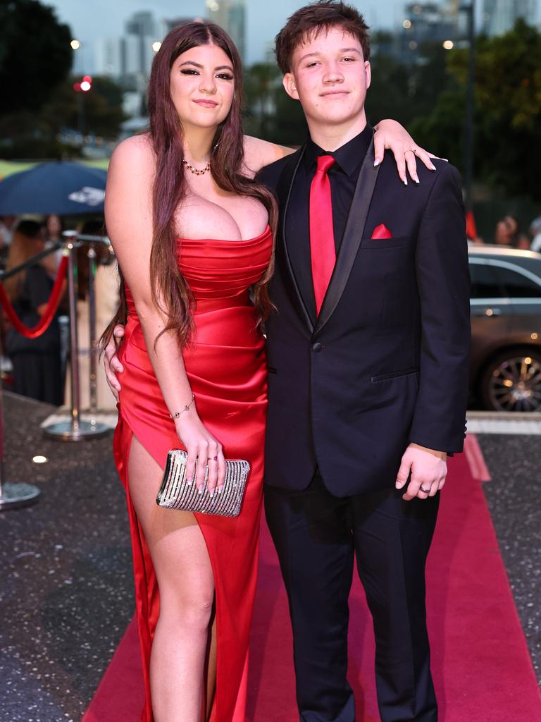 Students arrive for Robina State High formal at HOTA. Picture: Glenn Hampson.