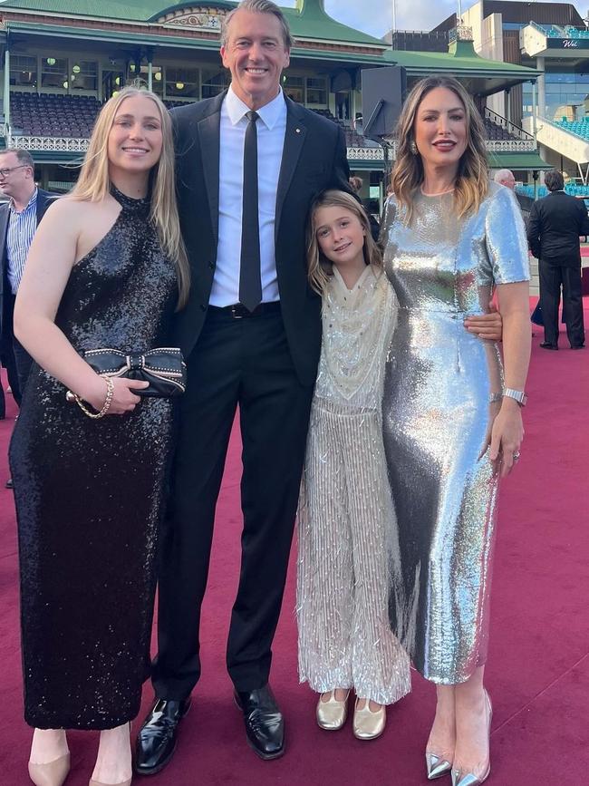 Sara Leonardi-McGrath (far right) matching with daughter Madison (2nd from right) at the SCG Life Member induction last week. Credit: Instagram.