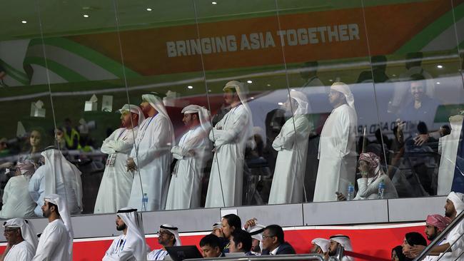 Fans watch the AFC Asian Cup semi final match between Qatar and United Arab Emirates at Mohammed Bin Zayed Stadium. Picture: Getty Images