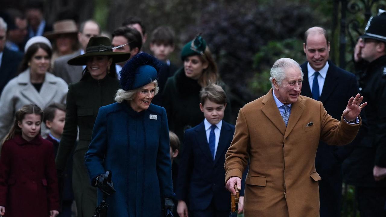 Harry and Meghan were expectedly absent from the royal family’s Christmas Day service in Sandringham, Norfolk, eastern England. Picture: Daniel Leal / AFP