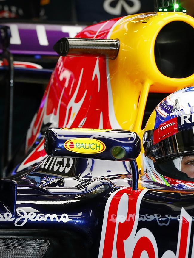 Australian GP Daniel Ricciardo in the Red Bull pits. Picture: Wayne Ludbey