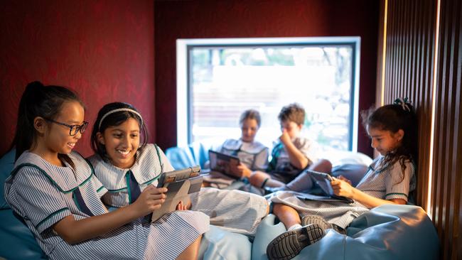 Matthew Flinders students enjoying the new flagship centre, which opened in 2021.