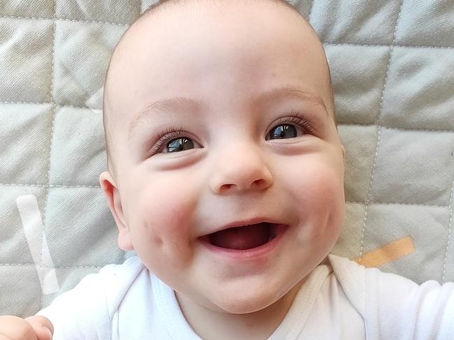 Shepherd is 8 months old and the cheekiest bubba. He has the most adorable smile and loves to show off his dimples! QLD's Cutest Babies. Picture: Giselle McMillan