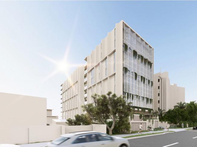 Artist impression of a new nine-storey tower planned for a Gold Coast Highway site by developer JG Apartments Pty Ltd. Picture: Supplied