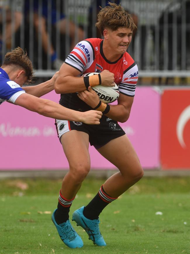 Kirwan High against Ignatius Park College in the Northern Schoolboys Under-18s trials at Brothers Rugby League Club in Townsville. Heath Bethel. Picture: Evan Morgan