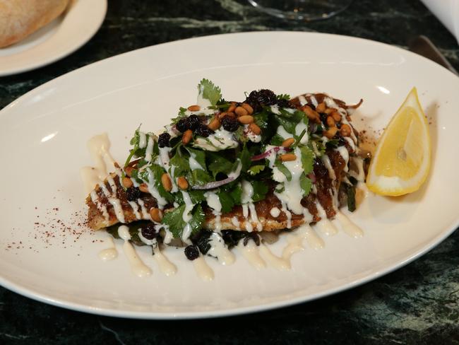 DLebanese style snapper fillet at Bacash. Picture Andrew Tauber