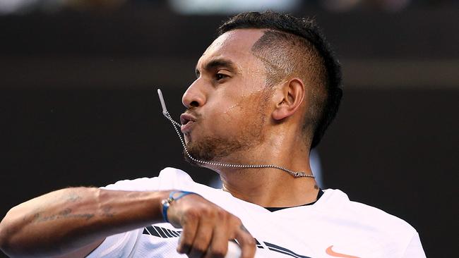 Nick Kyrgios had looked great in the opening two sets against Andreas Seppi. Picture: Wayne Ludbey