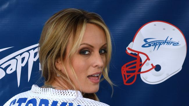 Stormy Daniels hosts a Super Bowl in Las Vegas in 2018. Picture: Getty Images/AFP