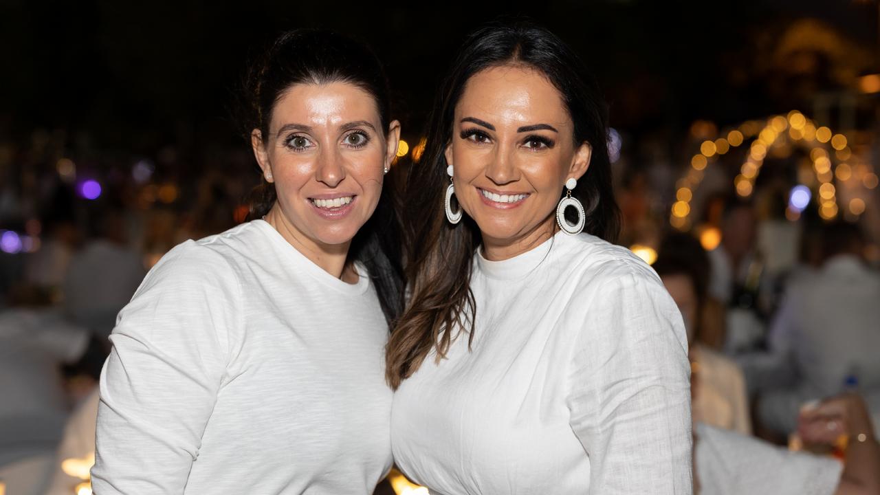 Karla Vell and Bec Newell. The Pulse for DÃ&#131;Â®ner en Blanc Gold Coast at Broadbeach Park on April 22, 2023. Picture: Celeste Humphrey