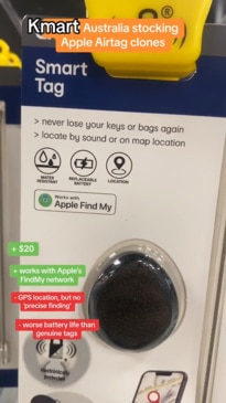 Kmart selling Apple Airtag dupes for $20