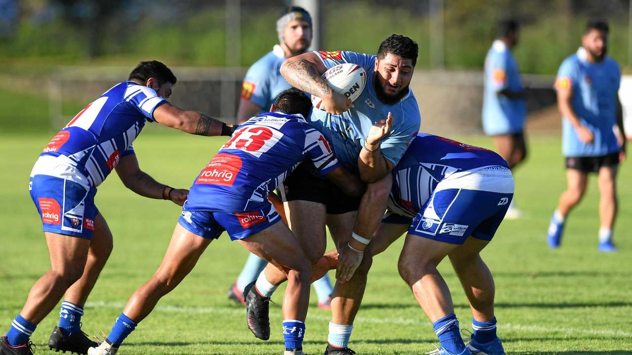 Swifts player Hala Masila stands strong in the tackle during last weekend&#39;s A-Grade win over Brothers. Picture: Rob Williams