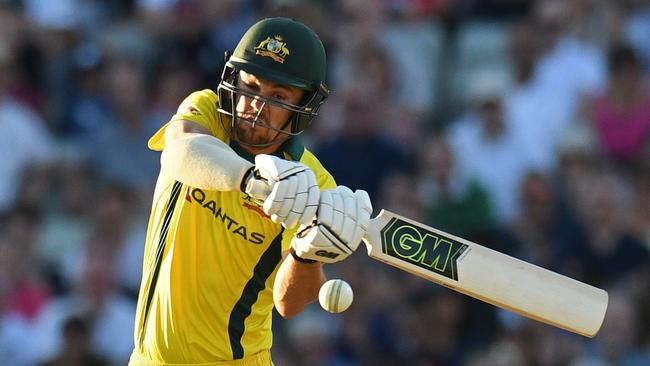 Australia's Travis Head plays a shot during the Twenty20 International cricket match between England and Australia at Edgbaston in June 2018.