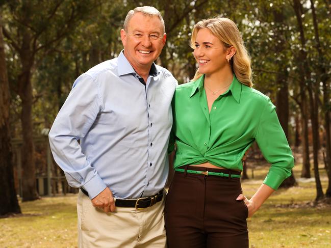 Steve Titmus alongside daughter and Australian Olympic swimmer Ariarne Titmus. Picture: Zak Simmonds