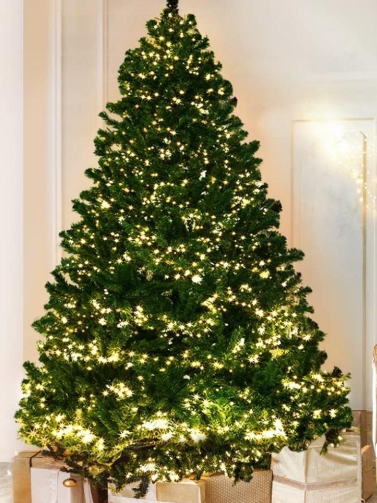 Pop Up Christmas Tree with Remote, 6ft Pull Up Christmas Tree with Lights Pre-Lit 200led Warm Lights, Artificial Xmas Trees Decorated Holiday Party