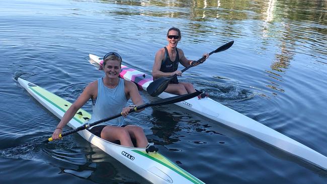 Gold Coast kayakers Alyssa Bull and Alyce Wood.