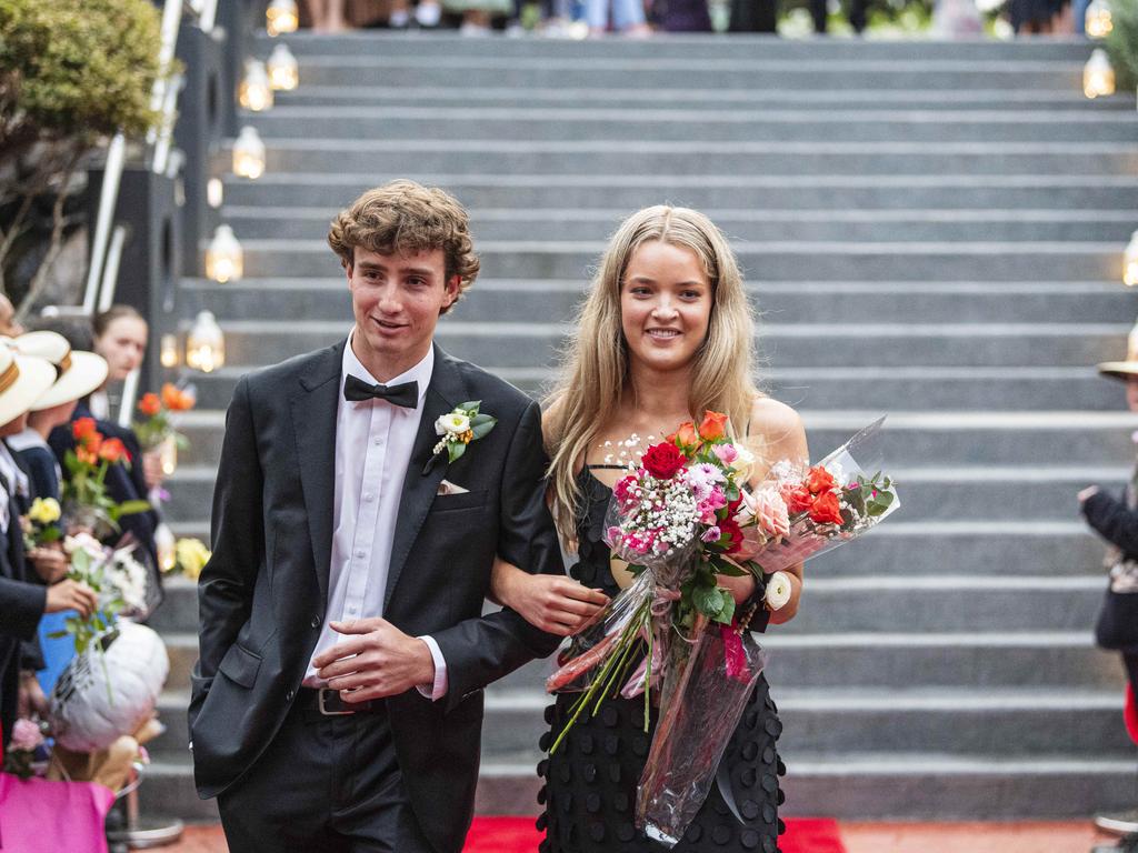 Jemimah Goebel and partner Archie Cass arrive at The Glennie School formal at Picnic Point, Thursday, September 12, 2024. Picture: Kevin Farmer