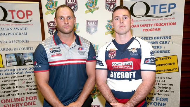 Runaway Bay coach Nick Gleeson and fullback Jack Mackin. Picture: Mike Batterham