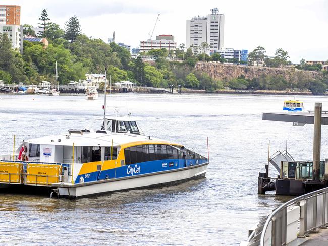 Empty CityCat and KittyCat ferries during three day COVID-19 lockdown of Brisbane, Sunday, January 10, 2021 - Picture: Richard Walker