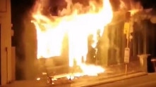 Lukoumades doughnut shop at Henley Beach was well alight when firefighters arrived.