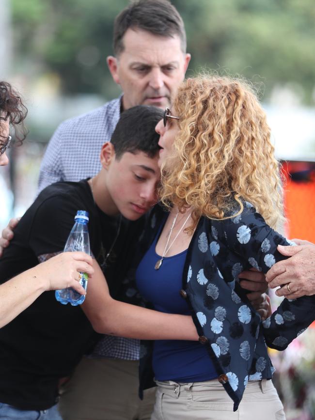 Distraught ... The Sakr family on Tuesday. Picture: John Grainger