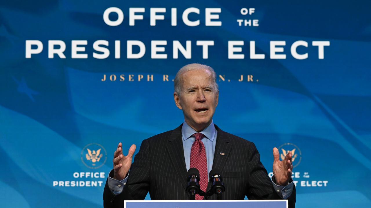 Joe Biden will be the 46th President of the United States from midday on January 20, 2021. Picture: Jim Watson/AFP