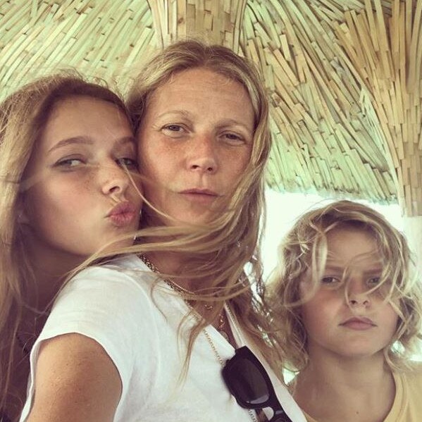 You won’t catch Gwyneth and her mini-me children snacking on two-minute noodles. Picture: Instagram.