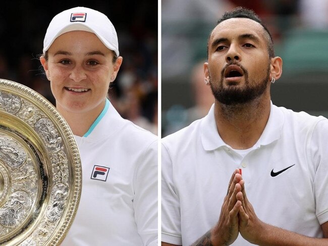 Ash Barty and Nick Kyrgios. Photo: Clive Brunskill, Getty.