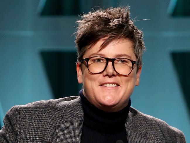 LOS ANGELES, CA - DECEMBER 05:  Hannah Gadsby speaks onstage during The Hollywood Reporter's Power 100 Women In Entertainment at Milk Studios on December 5, 2018 in Los Angeles, California.  (Photo by Jesse Grant/Getty Images for The Hollywood Reporter )