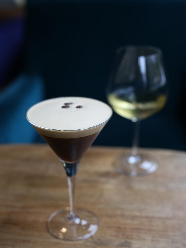 The Den Espresso Martini and Six Acre Chardonnay. Picture: Stuart Milligan