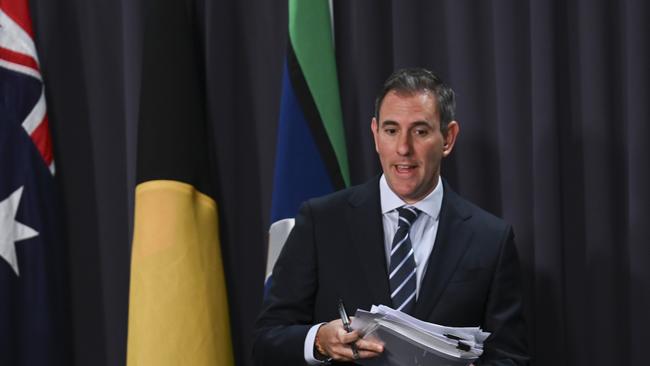 Treasurer Jim Chalmers said cost-of-living pressures remained but stopped short of promising more budget relief. Picture: NewsWire / Martin Ollman