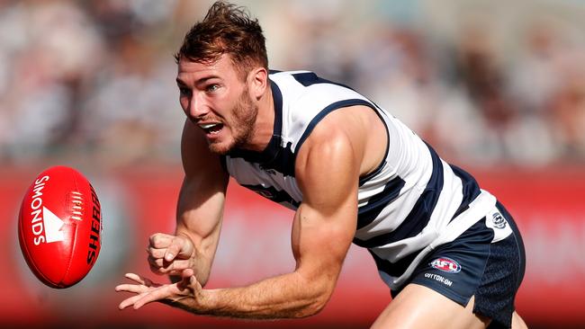 Sydney Swans recruit Jackson Thurlow in action for Geelong during the 2018 season. Photo: Getty Images