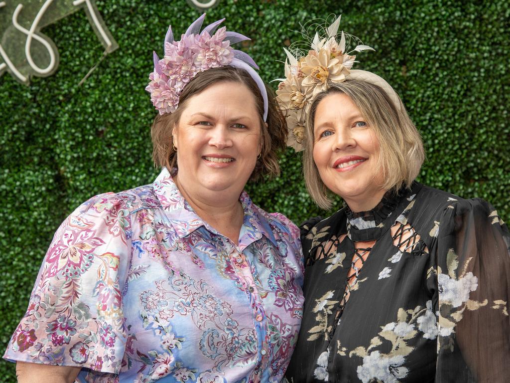 Leah Robinson (left) and Suzie Jackwitz. IEquine Toowoomba Weetwood Raceday - Clifford Park Saturday September 28, 2024 Picture: Bev Lacey