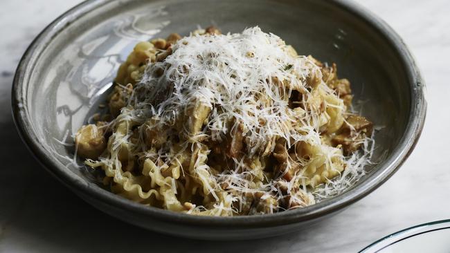 It’s a knockout: reginette with rabbit, hazelnuts and pecorino. Pictures: Kristoffer Paulsen