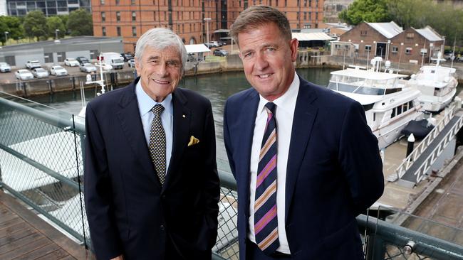 Kerry Stokes, pictured with Tim Worner, will not have a party to celebrate his 80th birthday this year. Picture: Hollie Adams