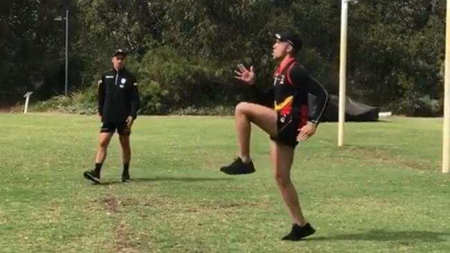 Personal trainer Saia Wood-Halafihi puts Shai Bolton through his paces in Perth. Picture: Instagram