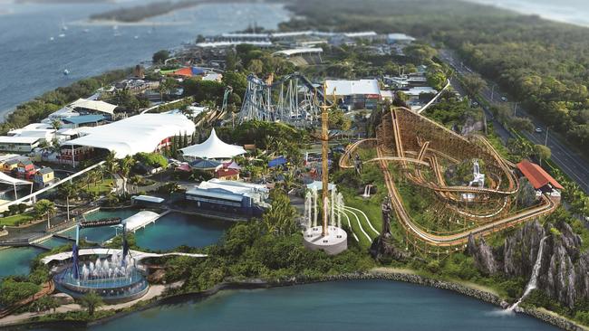 An artist’s impression of the amazing New Atlantis precinct to be built at Sea World in the next 18 months.