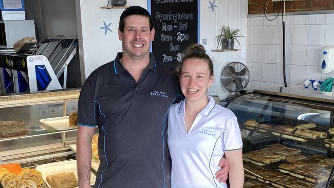 Beachside Bakehouse owners Emily Sloan and Steven Bell. Picture: Supplied