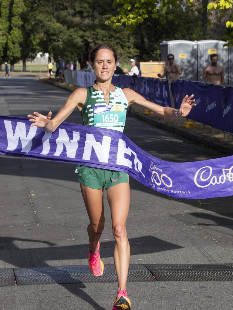 Milly Clark wins the women's Cadbury Half Marathon. Picture: Chris Kidd