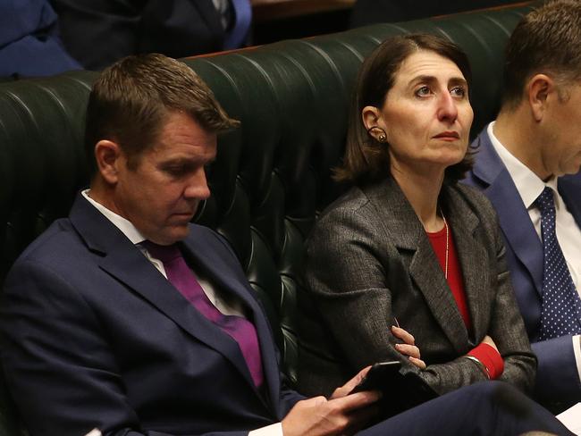 Mike Baird and Gladys Berejiklian in Question Time yesterday / Picture: Carly Earl