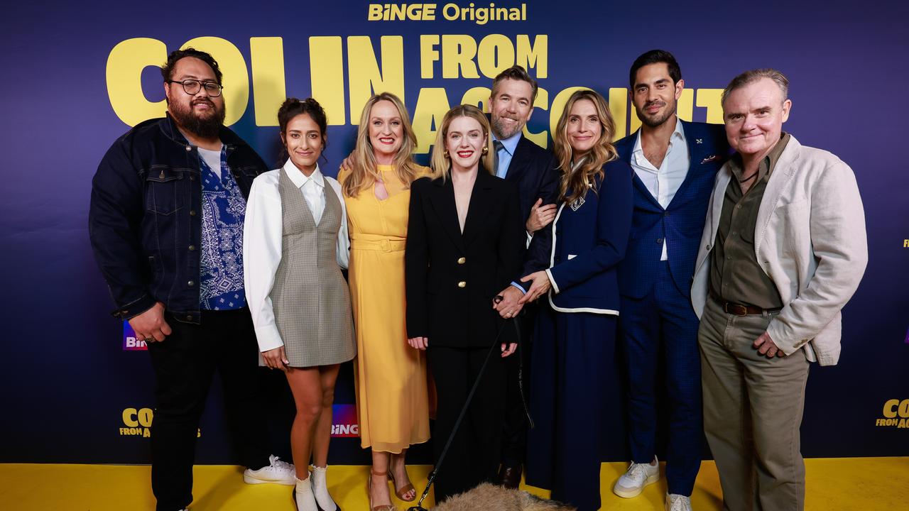 The cast of Colin From Accounts arrive at the Sydney premiere on May 29.