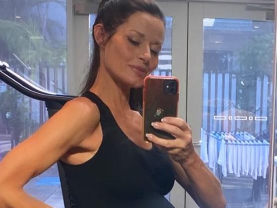 Madeleine West is pregnant with baby No.7. She has posted on her Instagram page replying to aggressive messages she received after posting a gym selfie . Source: Instagram/msmadswest