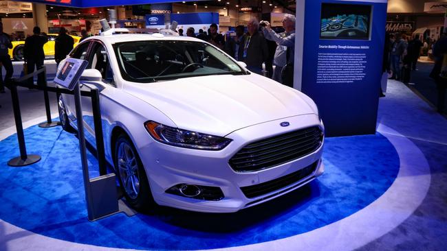 Ford showcased a LADAR equipped self driving car at CES 2016, Las Vegas. Picture: James Tindale