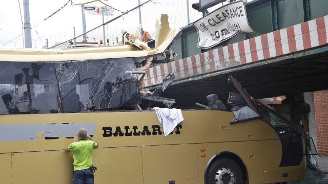 The top of the bus was peeled back up to five rows. Picture: Supplied.