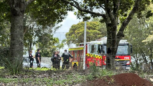 Emergency services at Wollongbar TAFE on Thursday. Picture: Cath Piltz